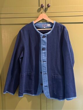 Blue Blue Japan pure indigo collarless sashiko jacket size 3 (men’s L)